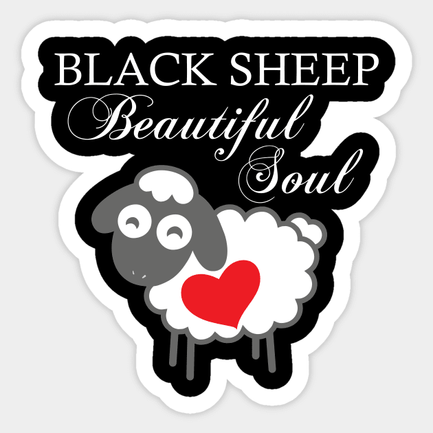 Black Sheep Beautiful Soul Sticker by clothed_in_kindness